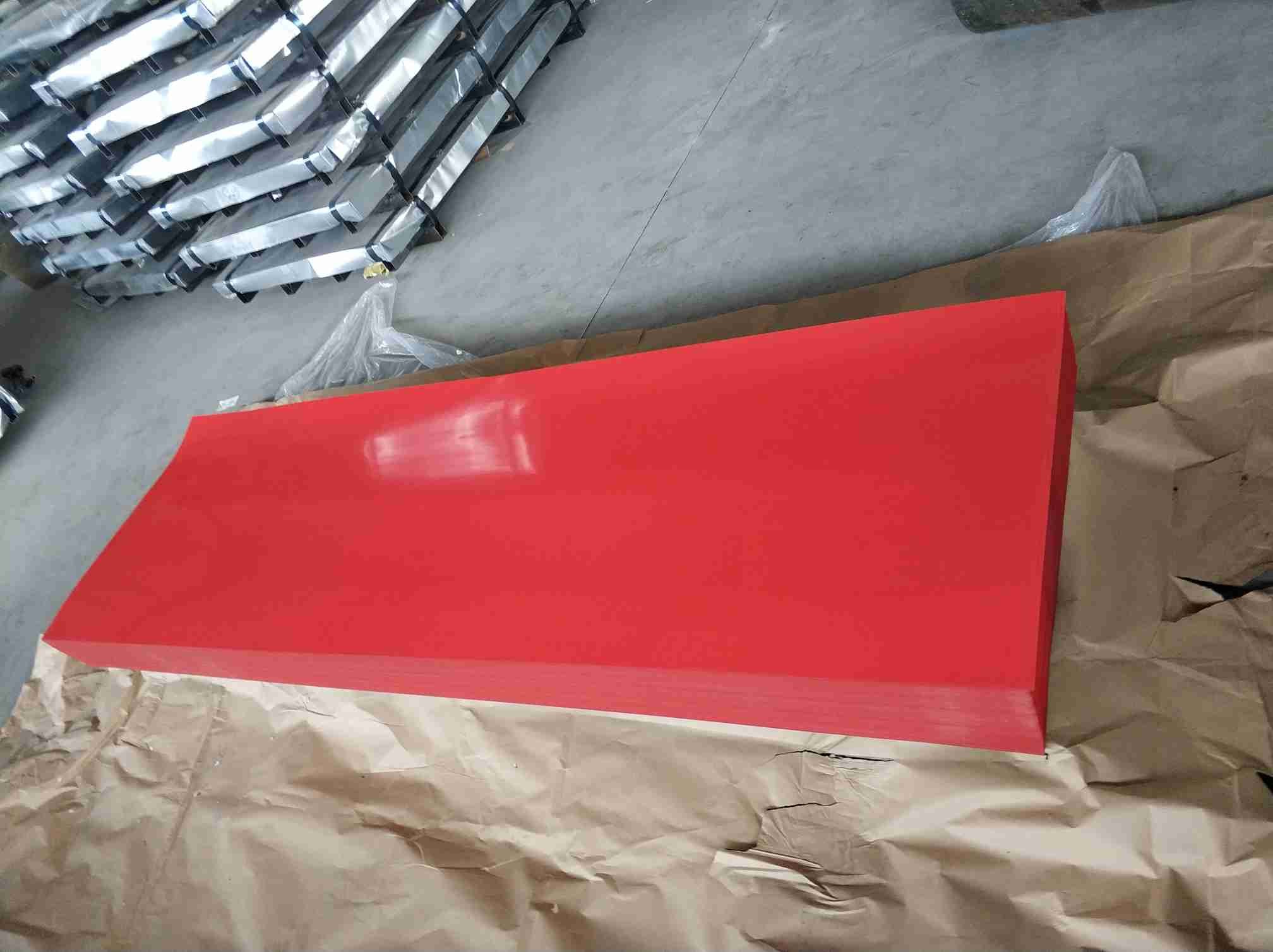빨간 파형 판 금속 / 높은 견고성 파형강 지붕 쉬트