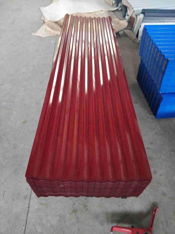 옥상 및 벽장용 붉은 색으로 코팅 된 Galvalume corrugated 강철 지붕판
